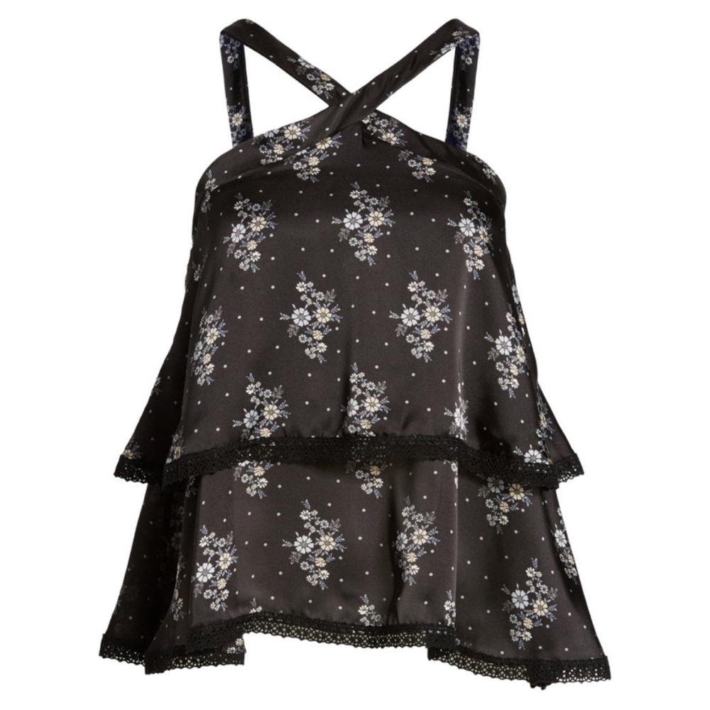 MISA LOS ANGELES Jillian Cross Strap Halter Top